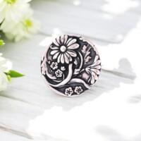 daisy flower silver button for jewelry artists to use in their work
